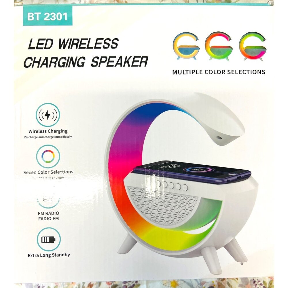 Led Wireless Charging Speaker With Multiple Color Selections & Extra Long Standb